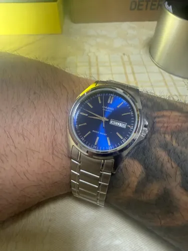 Relógio Casio fundo azul MTP - 1239D - 2A