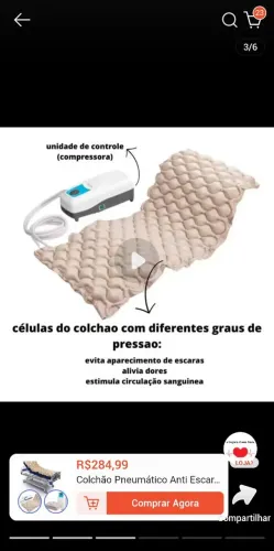 Colcao inflável para pacientes acamados .