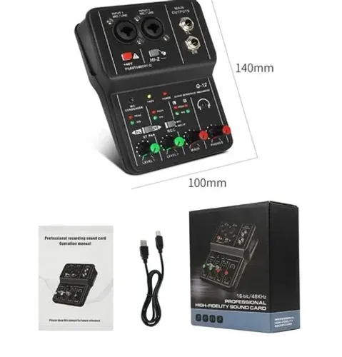 Mesa Mixer Placa De Som Teyun Q-12 Interface De Audio Usb Pc