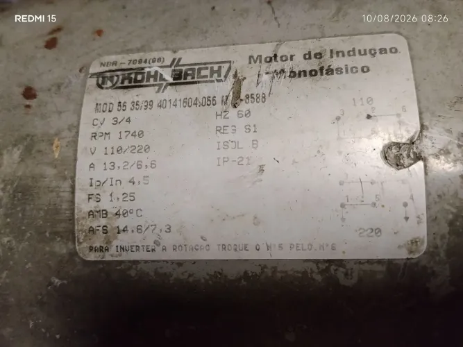 Motor serra bancada bomba e outros