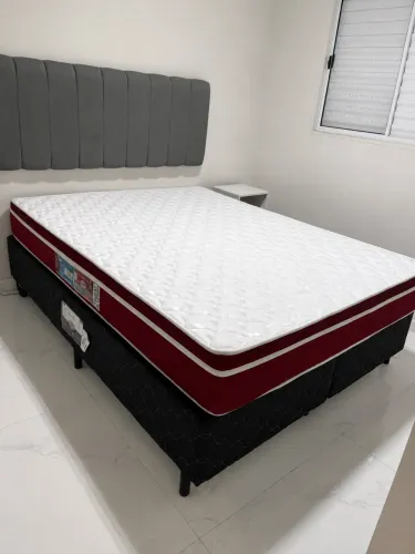 Cama Box e Colchão Queen Size Casal Castor
