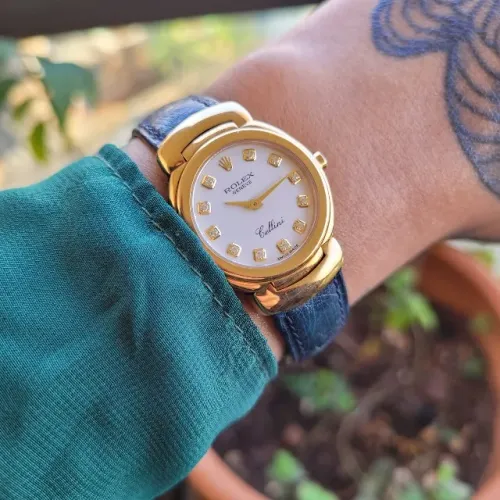 Rolex Cellini Ouro 18k Maciço Diamantes Original Completo Anos 90