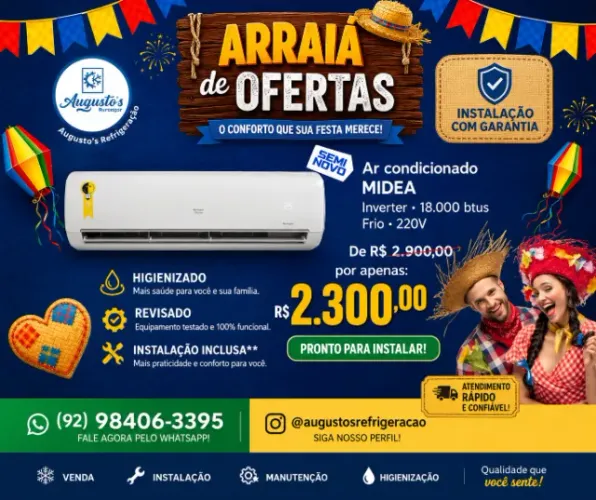Vendo ar condicionado Midea inverter 18000 btus