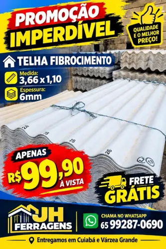 TELHA 3,66 X1,10 6MM/ ENTREGAMOS