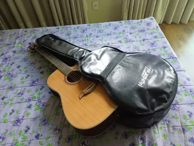Capa Acolchoada Para Violão FOLK + Suporte para Violão/Guitarra/Contrabaixo