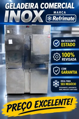 Geladeira comercial inox 4 portas