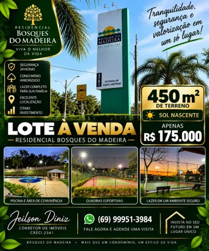 OPORTUNIDADE!! LOTES DISPONÍVEIS NO BOSQUES DO MADEIRA