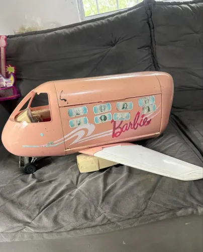 avião barbie mattel 1999 rosa