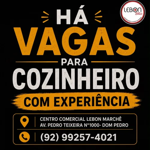 Há vagas para cozinheiro (a) com experiência