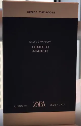 Este produto é o perfume Zara Tender Amber, uma fragrância masculina do tipo Eau de Parfum