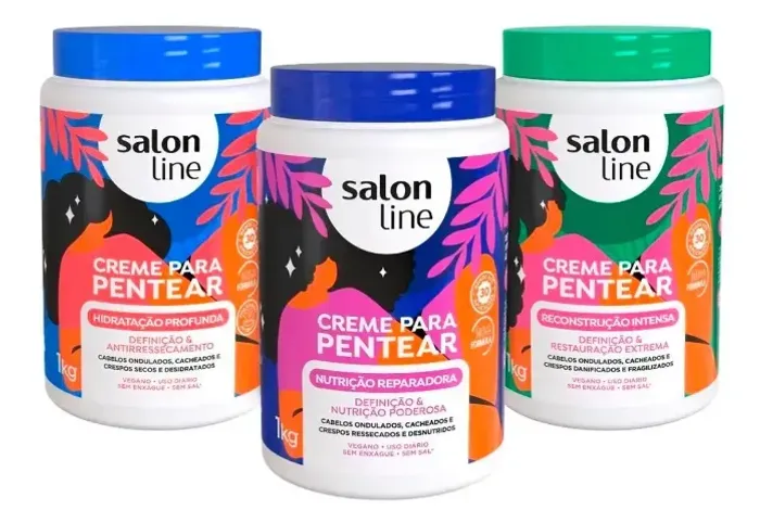 Cronograma Capilar Queridinho 3 cremes para pentear Salon Line