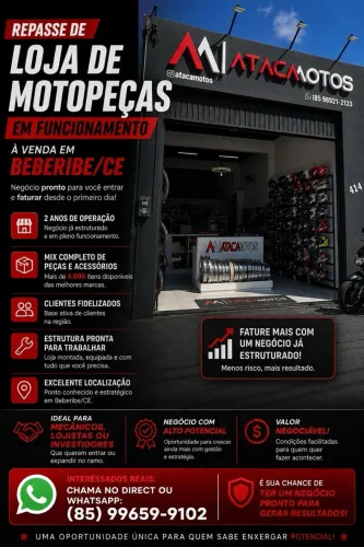 VENDO LOJA DE MOTO PEÇAS COMPLETA OU APENAS A ESTRUTURA - BEBERIBE-CE