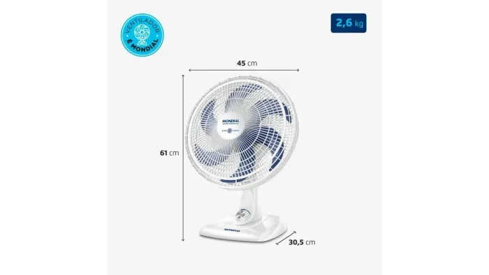 Ventilador de Mesa Mondial Novo Lacrado NF na Garantia VSP-40-W 110V 6 Pás  