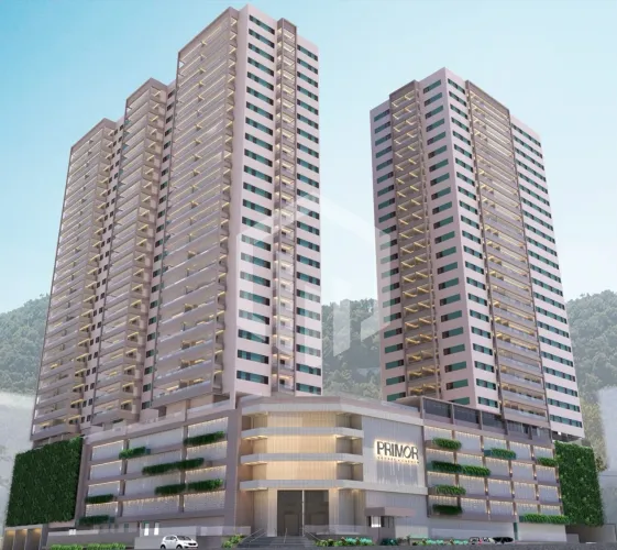 Apartamento com 2 suítes, varanda gourmet, lazer completo e vista parcial do mar em Canto