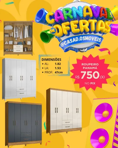 Guarda roupa 6pts OFERTA INCRÍVEL