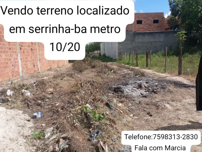 Terreno bem localizado em serrinha-Ba
