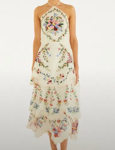 Vestido farm bordado brisa serena