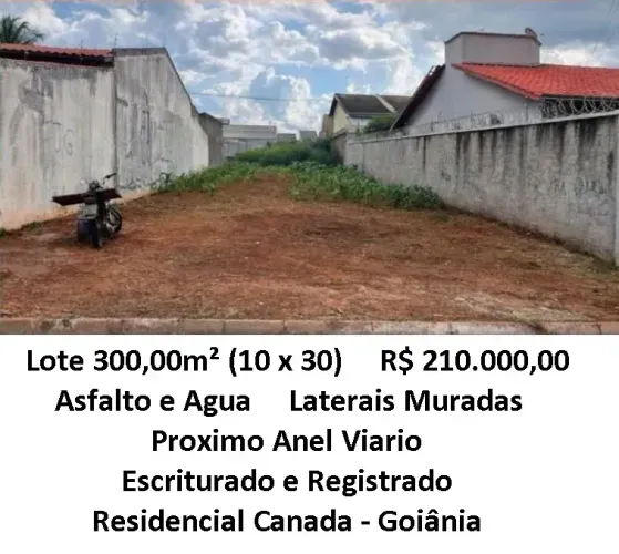Leia a descrição: Lote 300,00m² (Proximo Anel Viario) Residencial Canada