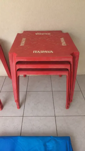 DESAPEGO 5 Mesas + 8 Cadeiras Plásticas Itaipava e Brahma Conjunto Completo