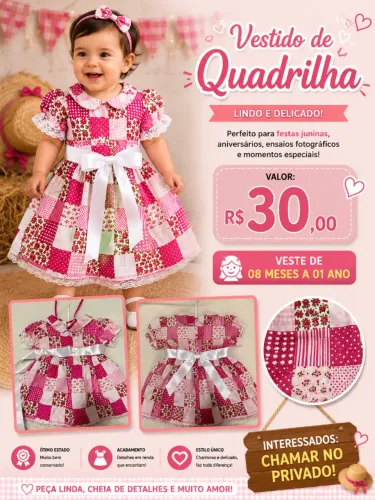 vestido junino quadrilha