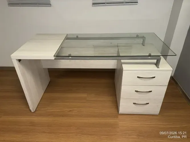 3 Escrivaninhas MDF, Metal e Vidro lindíssima