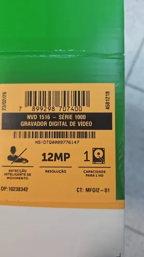 Gravador Nvr 16 Canais Intelbras Ip Nvr 4k 12mp Nvd 1516 mais hd 2t 