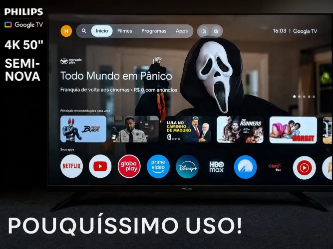 Smart TV Philips 50'' 4K Semi-nova