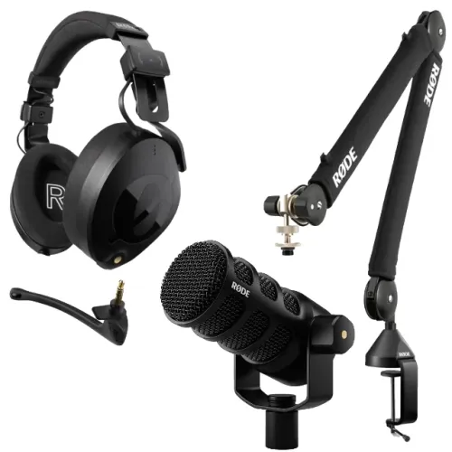Kit Rode com Podmic, Braço de Estúdio Psa1+, Fone NTH-100 e Microfone de fone de ouvido