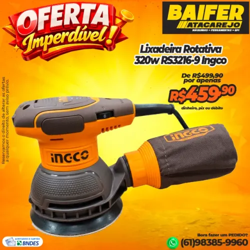 Lixadeira Rotativa 320w RS3216-9 Ingco
