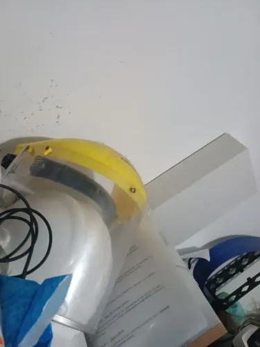 Capacete de Obra e máscara de proteção facial EPI