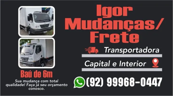 Igor Fretes/Mudanças/Transportes (capital e interior)