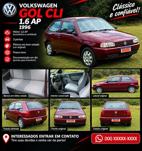 Volkswagen Gol CLI / CL/ Copa/ Stones 1.6 1996