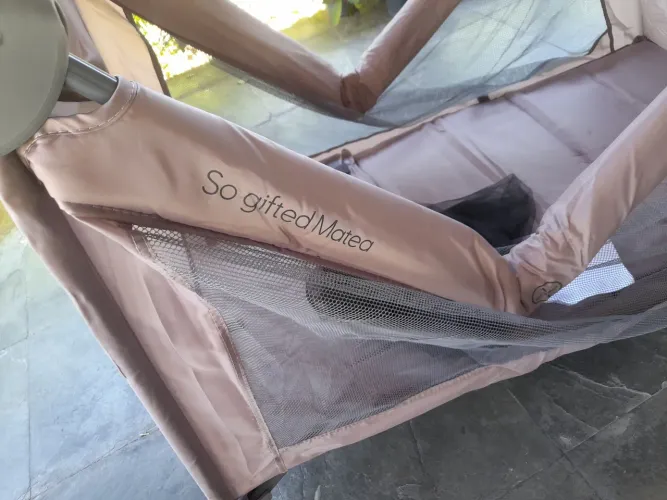 Berço Mini Play, Grey Denim