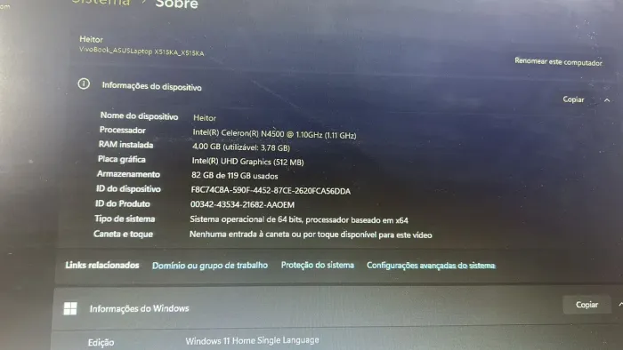 Vendo Notebook Asus 