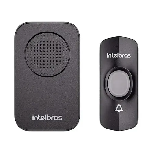 Campainha Sem Fio a bateria, alcance de até 100m e 5 melodias Preta - Intelbras