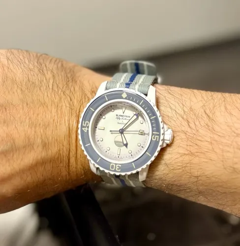 Relógio Swatch x Blancpain Scuba Fifty Fathoms Antarctic Ocean