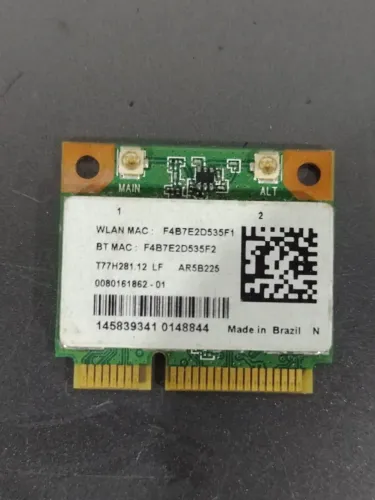 Placa Wi-fi E Bluetooth 4.0 Notebook Atheros Ar5b225 Half Mi (Usado)