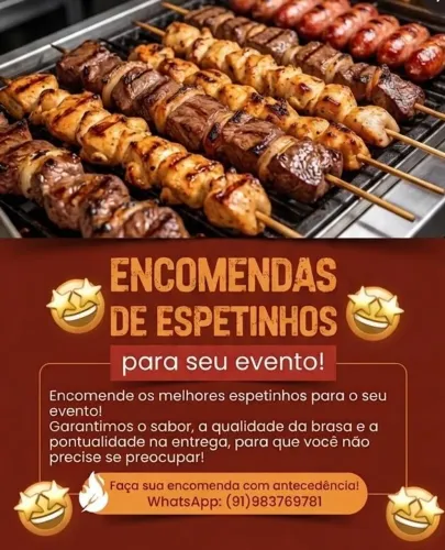 Espetinhos Para Eventos Ou Revenda - Entrega Em Toda Belém