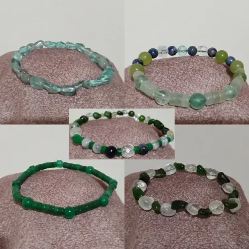 Conjunto 5 pulseiras pedras naturais