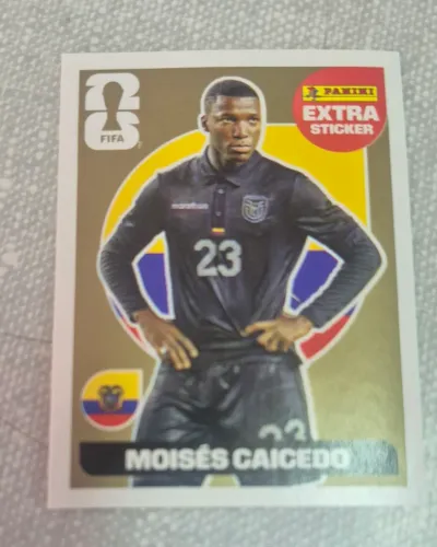 Extra Sticker Moisés Caicedo Ouro Original
