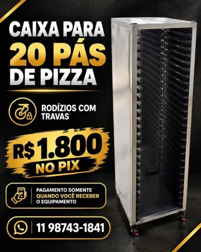 Caixa para 20 pás de pizzas