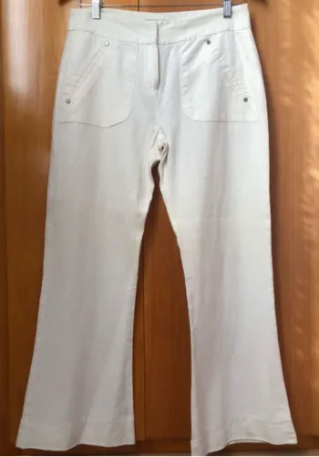 Calça Flare Luigi Bertolli Linho Off White 38