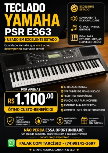 Teclado PSR E363 - novinho