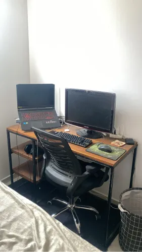 Mesa escritório ou estudos madeira e ferro