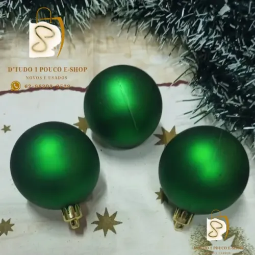 kit com 03 bolas natalinas verde FOSCO- importadas E.U.A.- árvore de natal