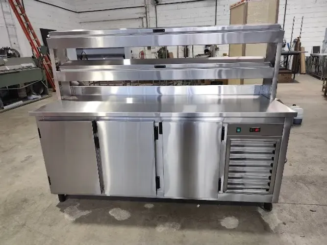 Balcão Frio c/ Condimentadora 1500mm 2 Portas Inox Profissional