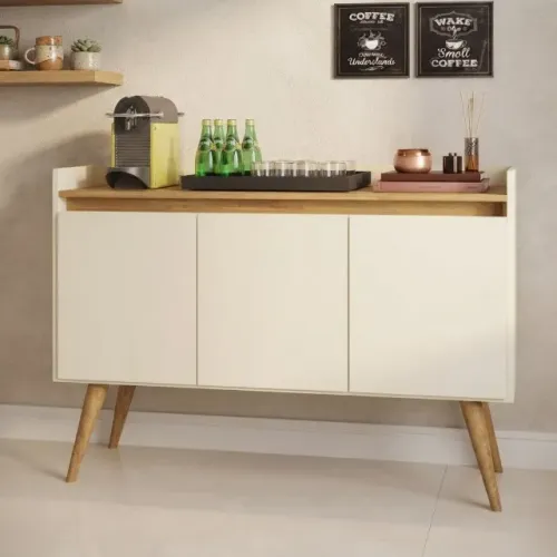 Buffet Gold com 3 portas Perola/Mel NOVO!