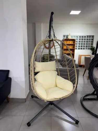 *CADEIRA NINHO BEGE SUSPENSA*  