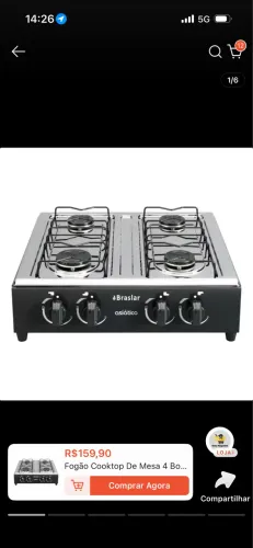 Fogão de mesa 4 bocas