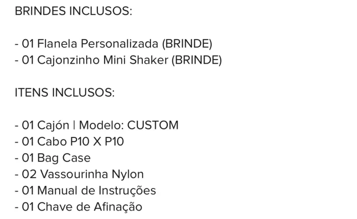 CAJÓN ELÉTRICO CUSTOM ABAIXO DO MERCADO